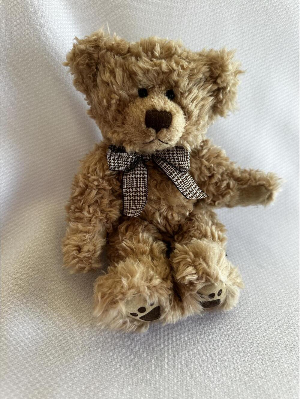 Russ Berrie Plush Teddy Bear with Plaid Bow - Thornbury - 10" high
